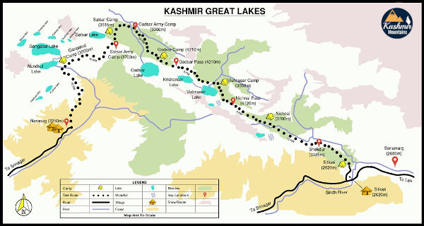 Embark on a Journey Through Nature’s Masterpiece – Kashmir Great Lakes trek Map